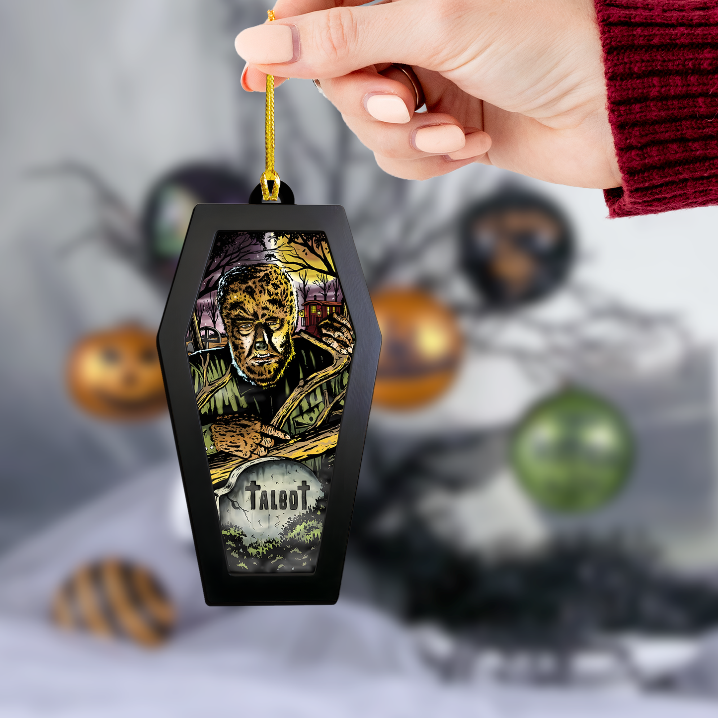 The Wolf Man Talbot Scene – Acrylic & Wood Ornament