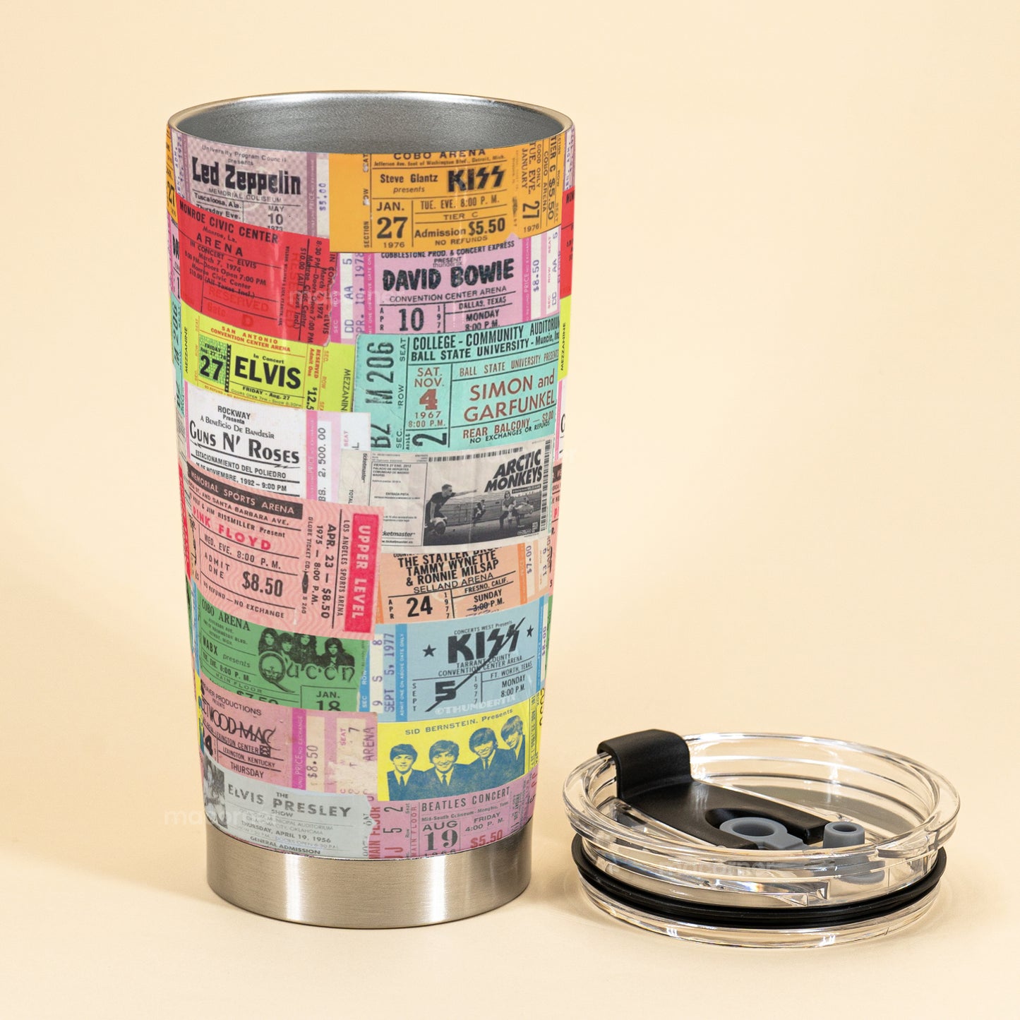 Retro Concert Tickets Collage Tumbler Cup