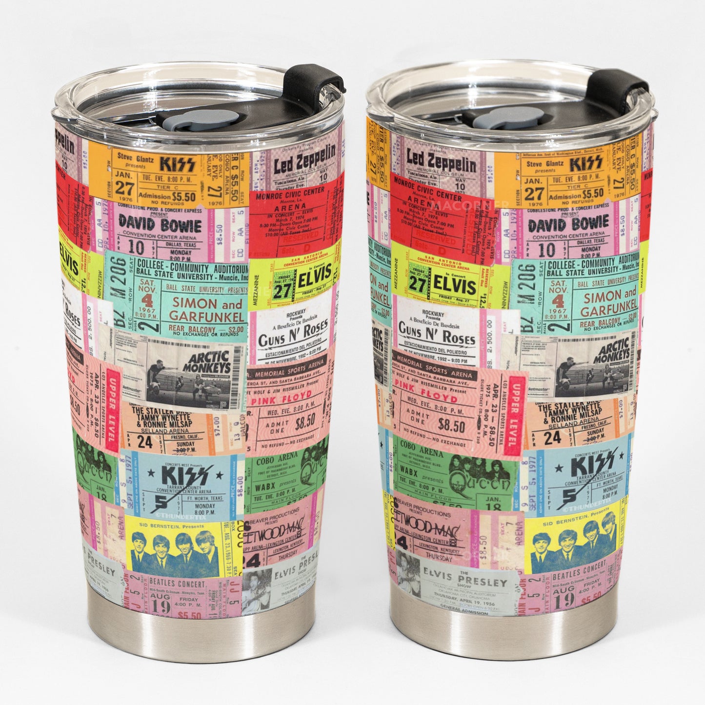 Retro Concert Tickets Collage Tumbler Cup