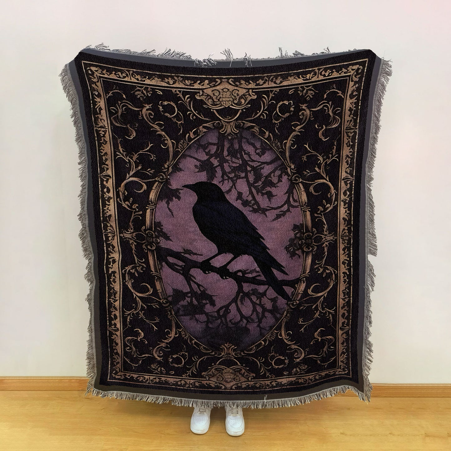 Nevermore Raven Woven Blanket – Gothic Poe Inspired