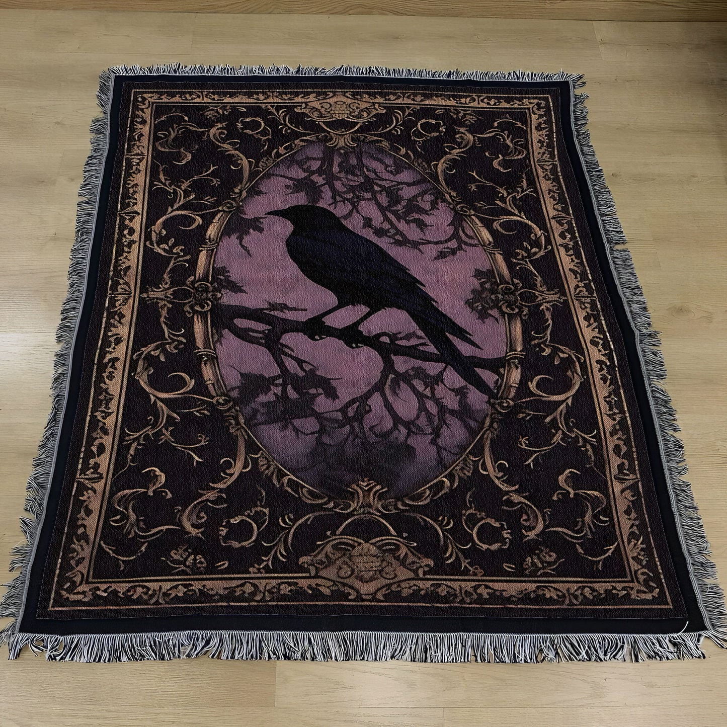Nevermore Raven Woven Blanket – Gothic Poe Inspired