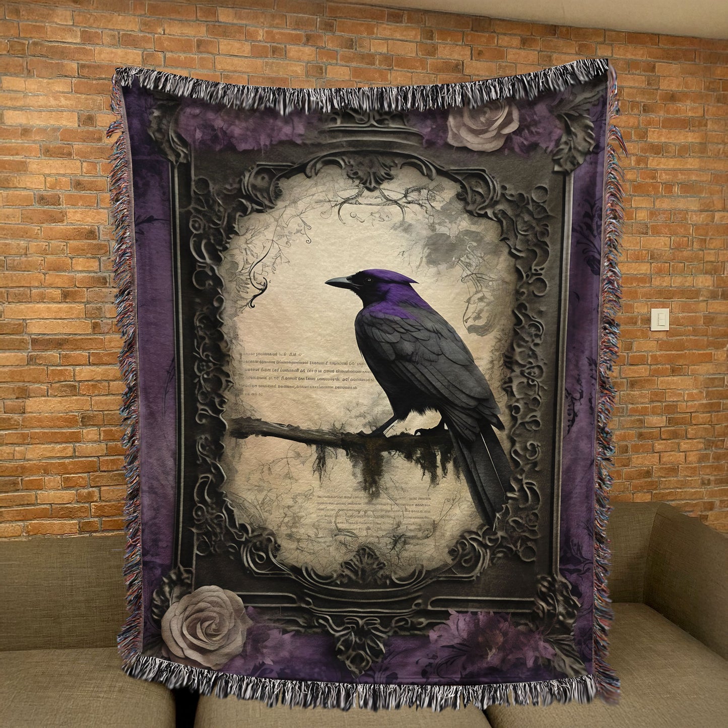 The Raven Woven Blanket – Inspired by Edgar Allan Poe