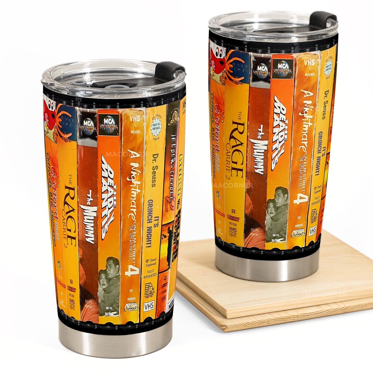Retro Horror & Halloween VHS Collection Tumbler 20oz -40z