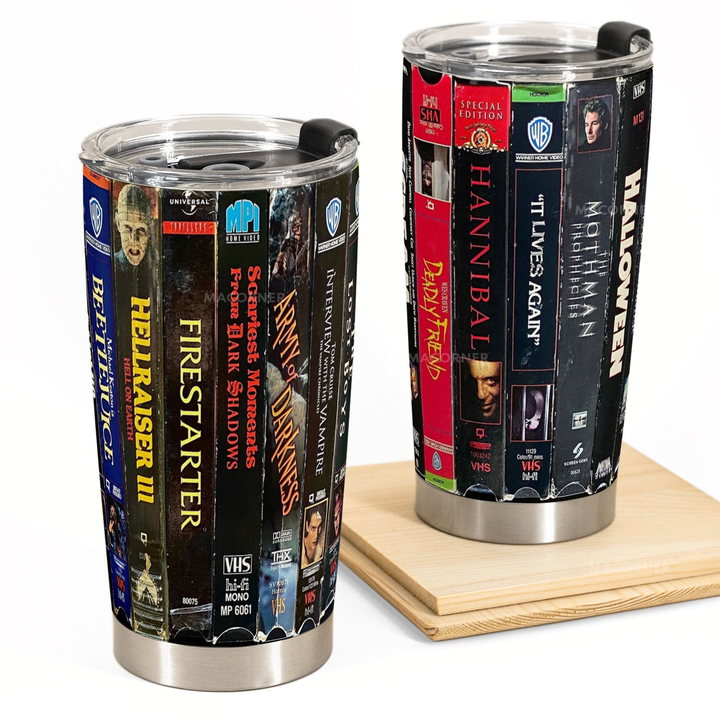 Classic Horror VHS Tumbler – Fear Rewinds Tumbler 20oz -40z
