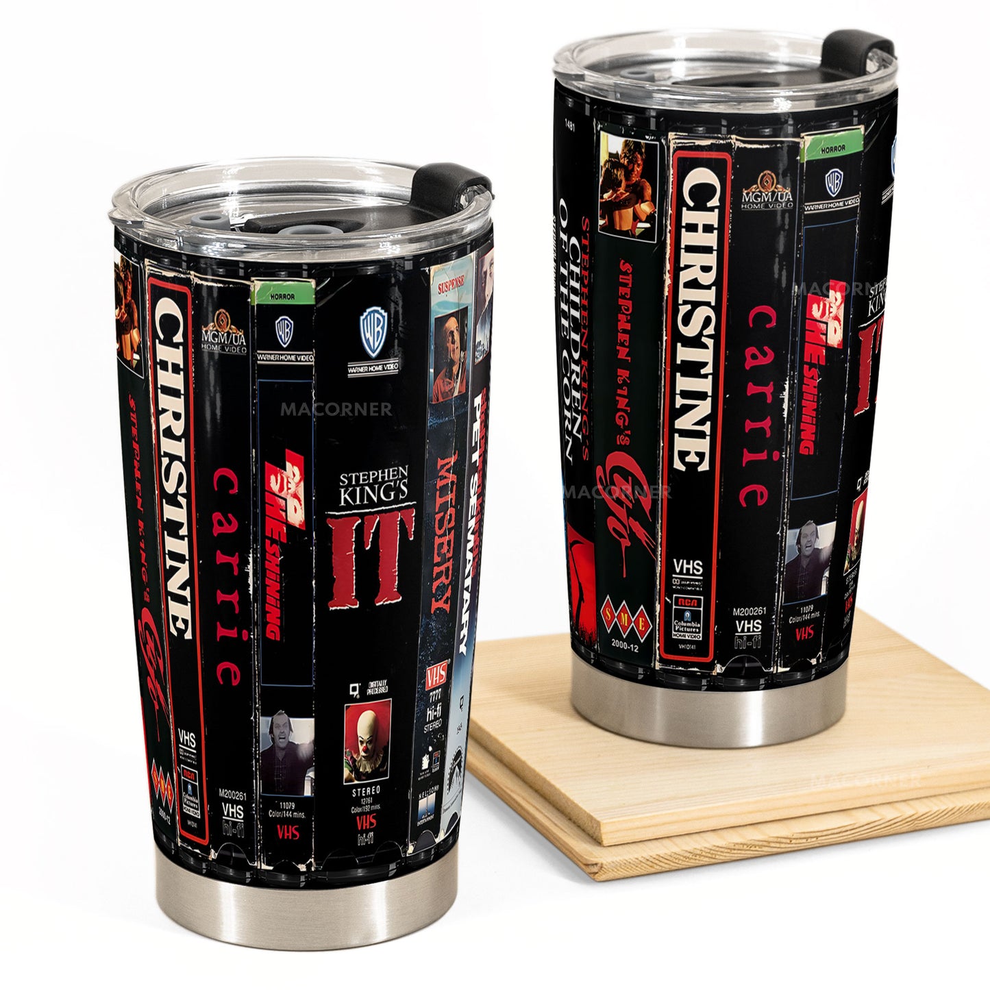 Stephen King VHS Horror Tumbler – Classics from the Master of Fear Tumbler 20oz 40oz
