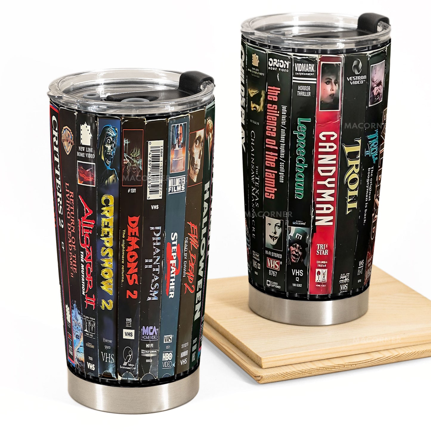 Retro VHS Horror Tumbler – Cult Classics of the Scary Screen Tumbler 20oz 40oz