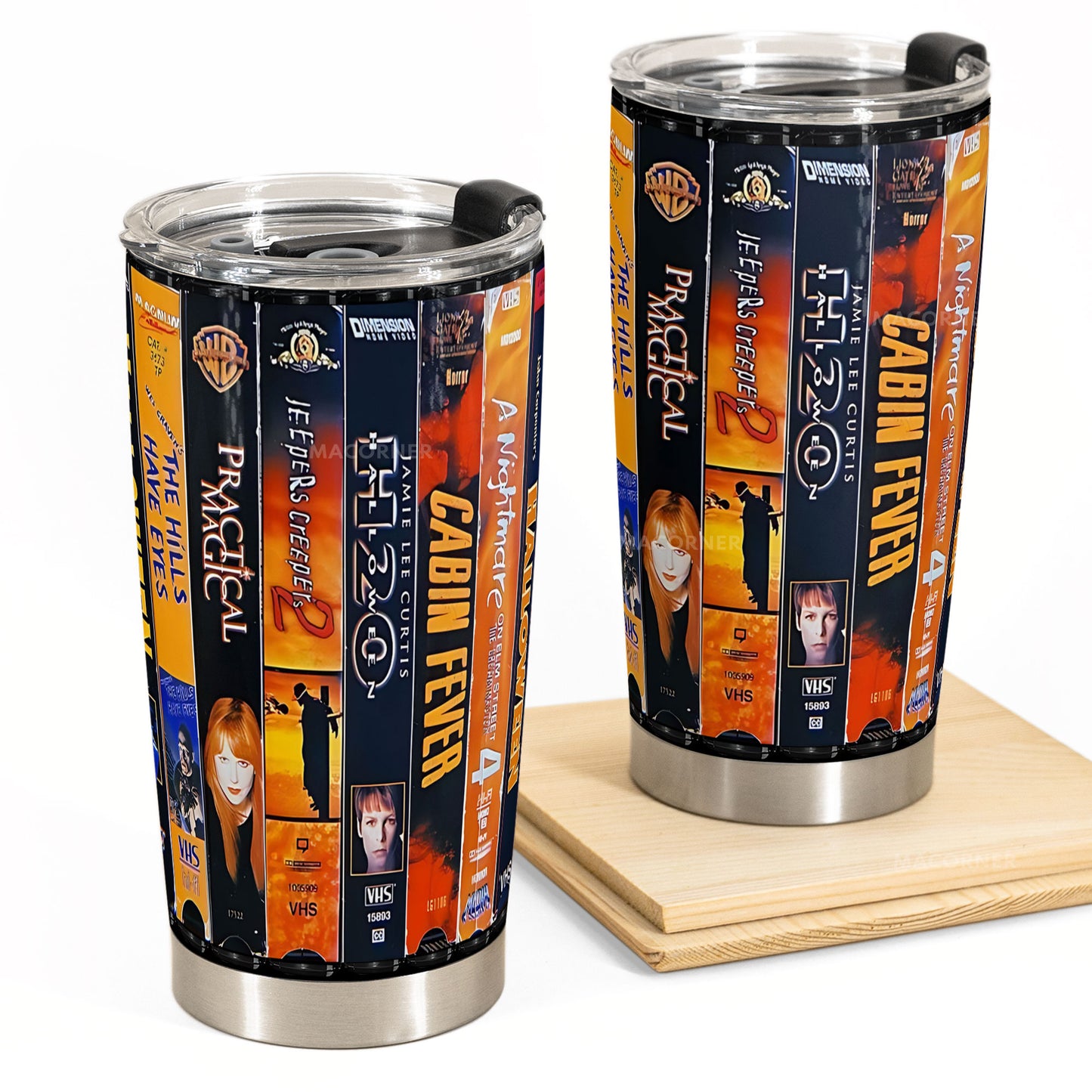 Retro Horror VHS Tumbler – Halloween Movie Lover's Cup Tumbler 20oz 40oz