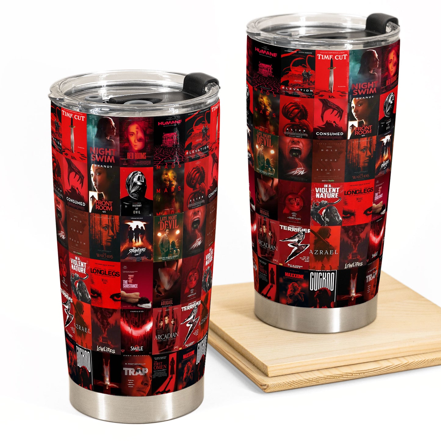 Modern Horror Movie Collage Tumbler – Chilling Thrills for Hardcore Fans tumbler 20oz 40oz