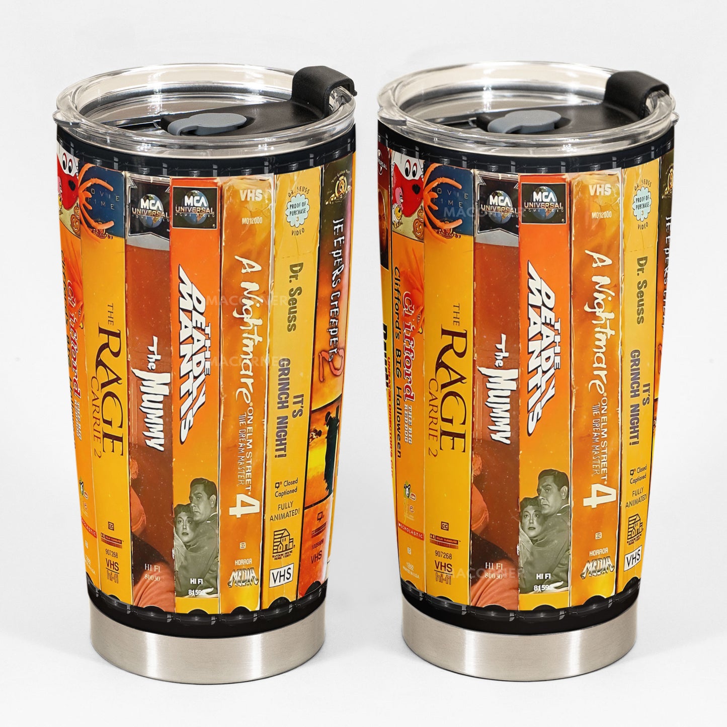 Retro Horror & Halloween VHS Collection Tumbler 20oz -40z