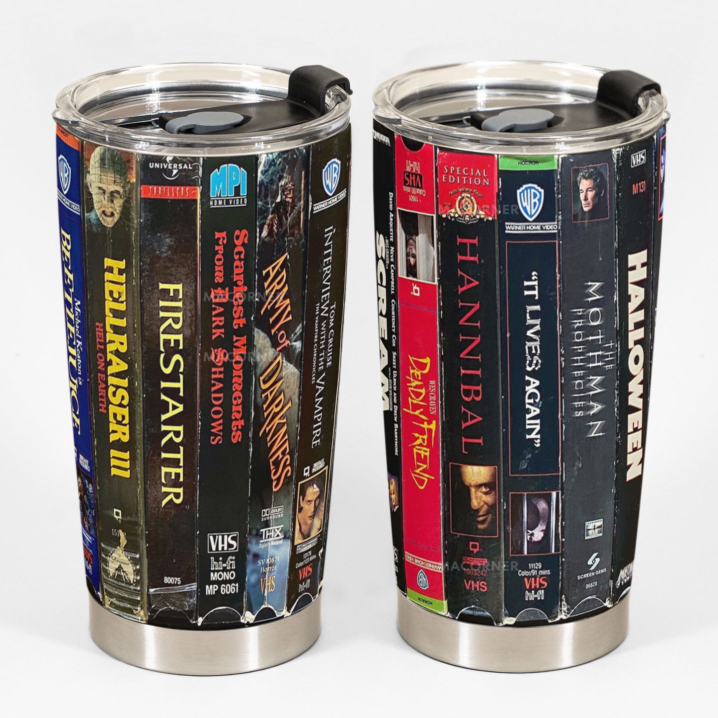 Classic Horror VHS Tumbler – Fear Rewinds Tumbler 20oz -40z