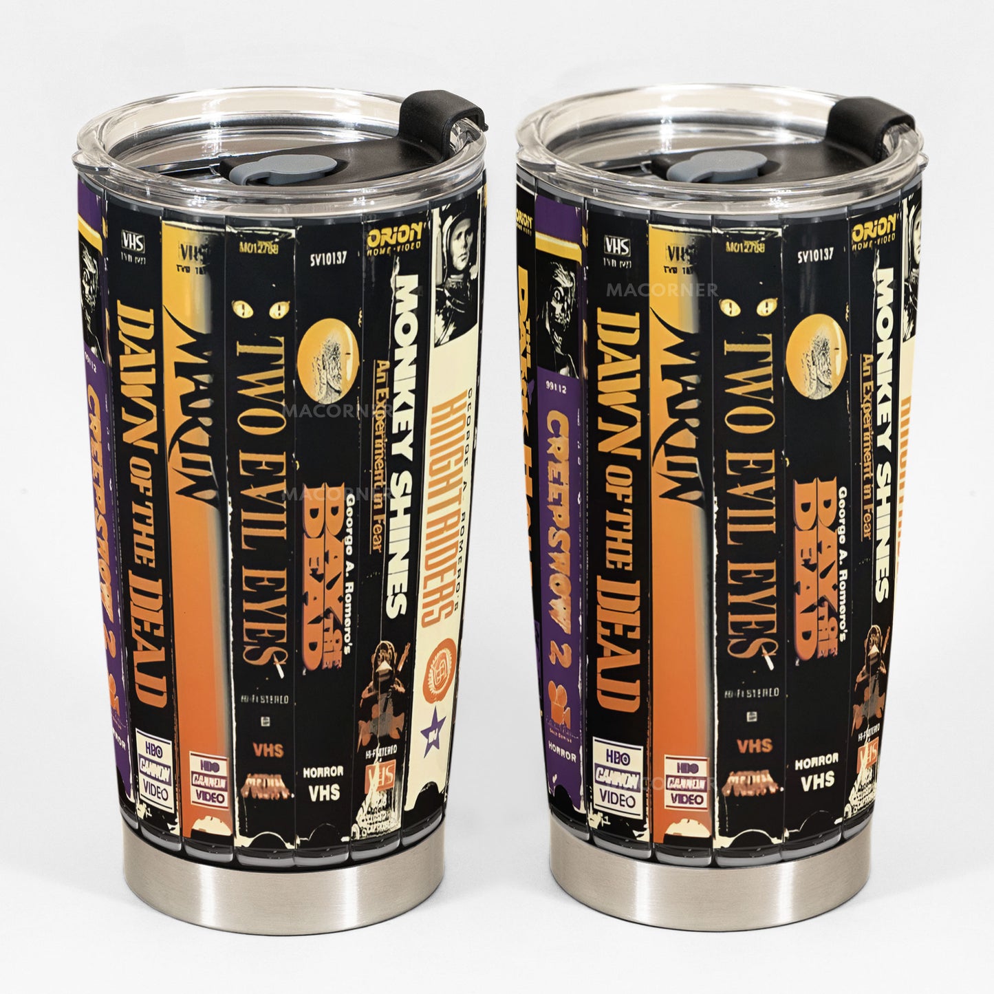 Retro Horror VHS Tumbler – Romero Classics & Cult Favorites Tumbler 20oz 40oz