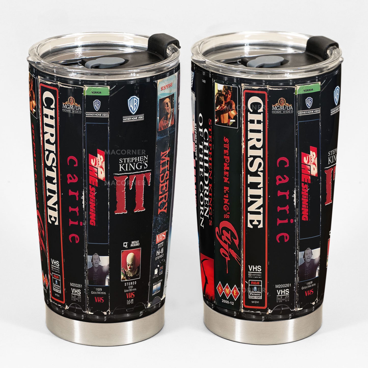 Stephen King VHS Horror Tumbler – Classics from the Master of Fear Tumbler 20oz 40oz