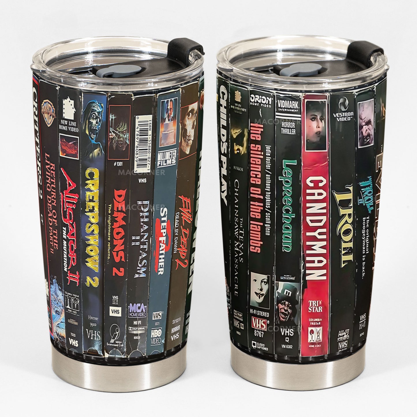 Retro VHS Horror Tumbler – Cult Classics of the Scary Screen Tumbler 20oz 40oz