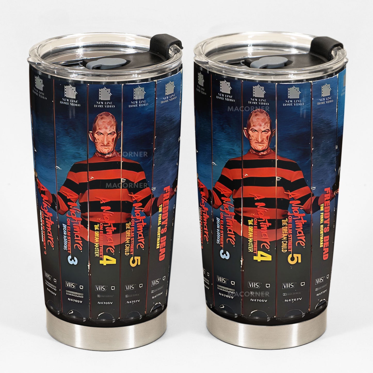 Freddy Krueger VHS Tumbler – Nightmare on Elm Street Collector’s Cup Tumbler 20oz 40oz