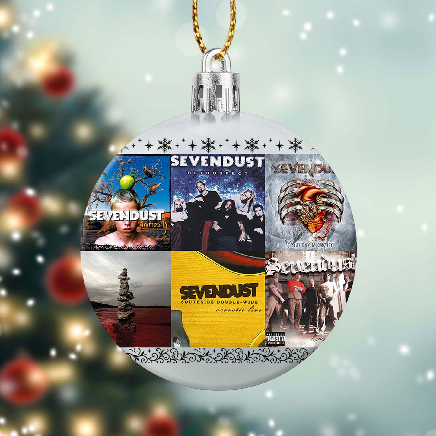 Sevendust Ball Ornament – A Rocking Christmas Gift for Metal Fans