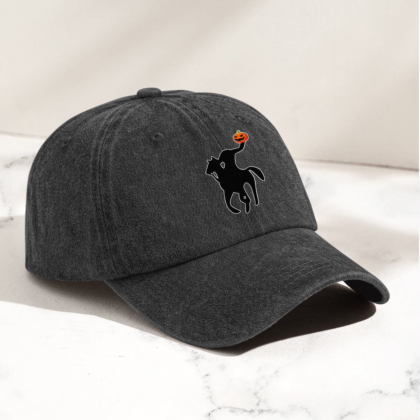 Headless Horseman Halloween Denim Cap