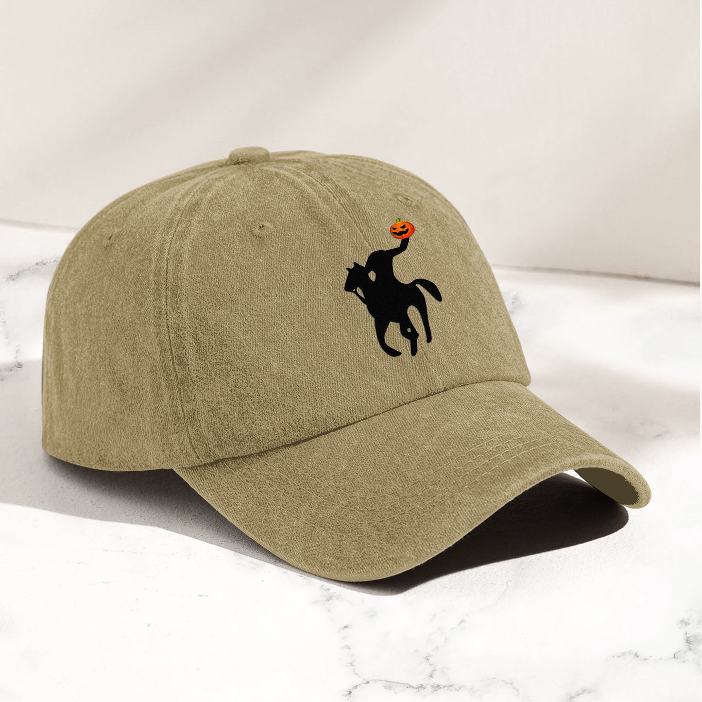 Headless Horseman Halloween Denim Cap