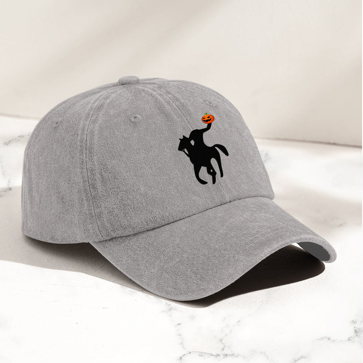 Headless Horseman Halloween Denim Cap