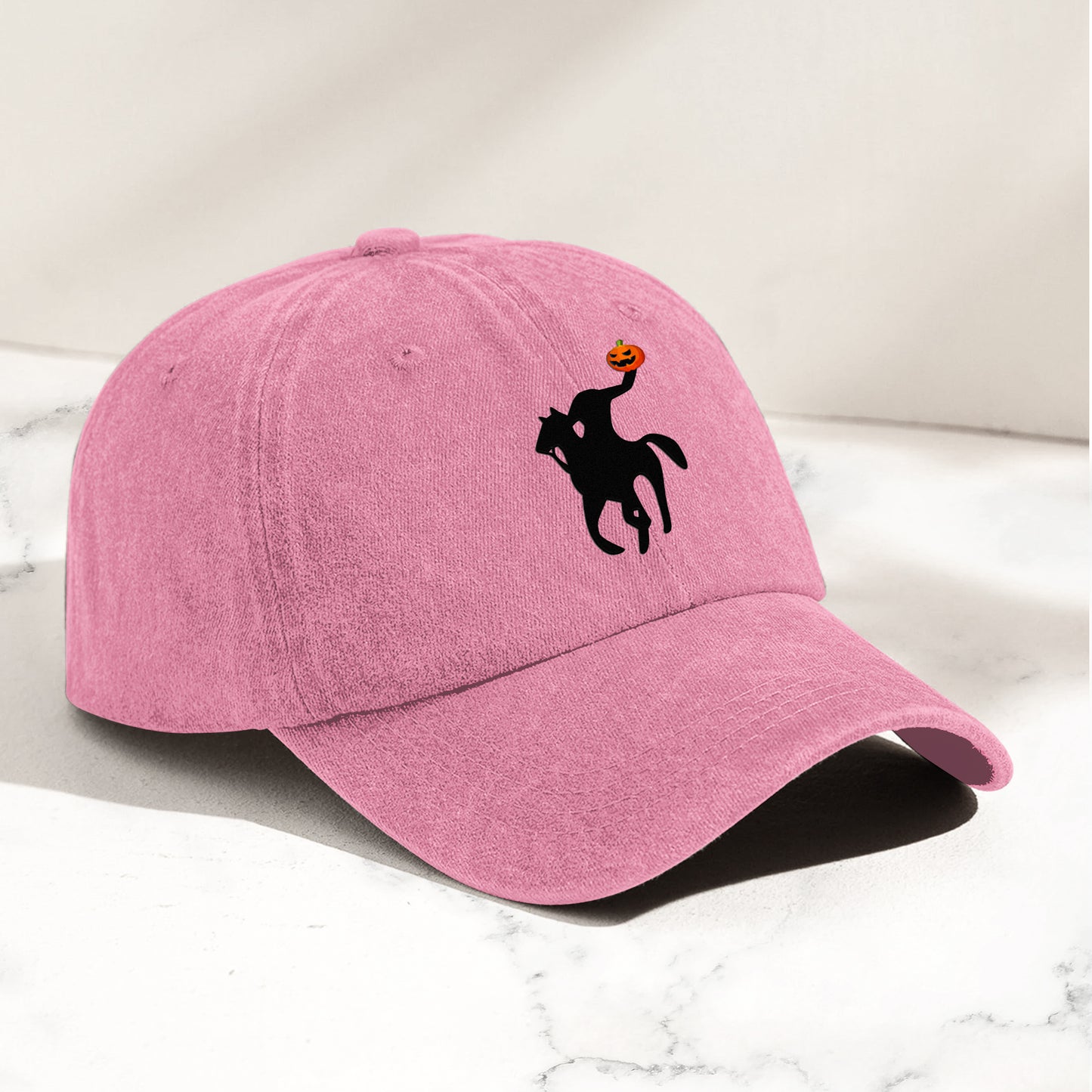 Headless Horseman Halloween Denim Cap