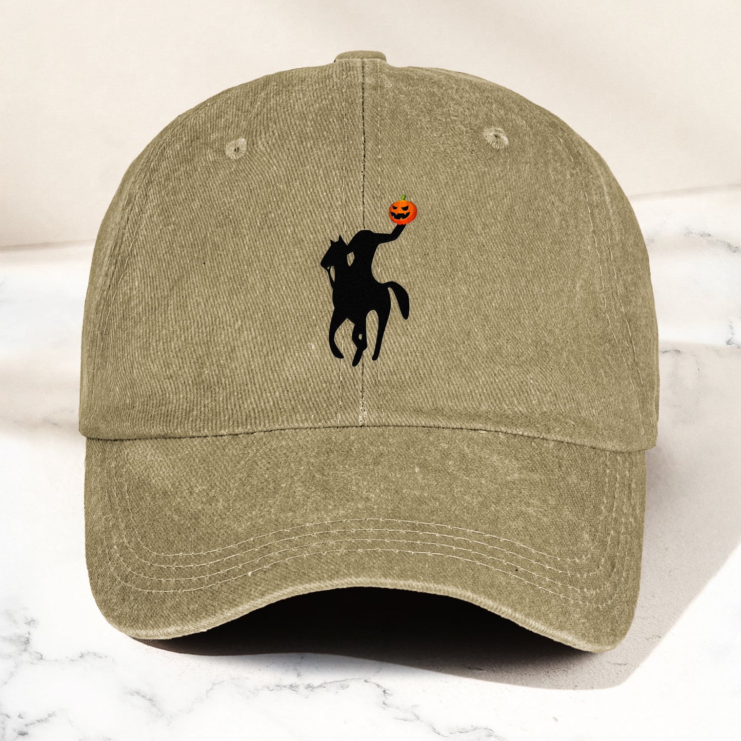 Headless Horseman Halloween Denim Cap