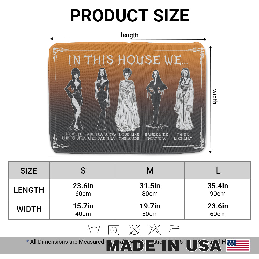 Gothic Horror Icon Doormat – In This House We…