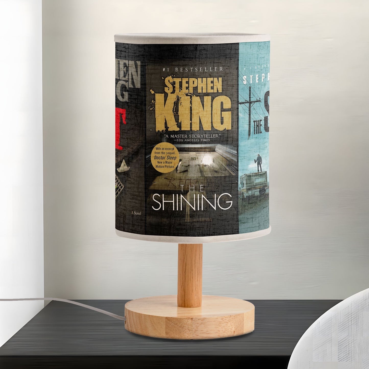 Stephen King Horror Fabric Lamp – Featuring IT, The Shining, The Stand, Pet Sematary, and Carrie