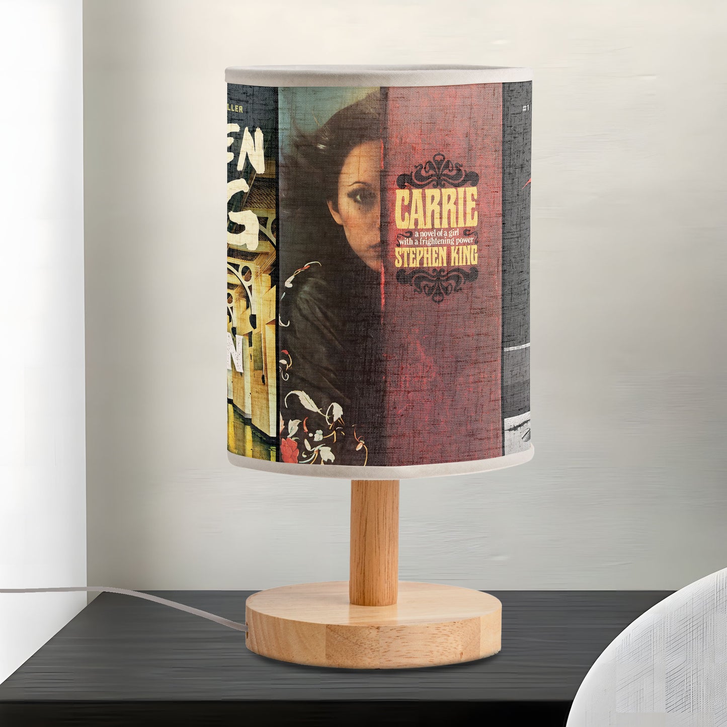 Stephen King Horror Book Cover Fabric Lamp