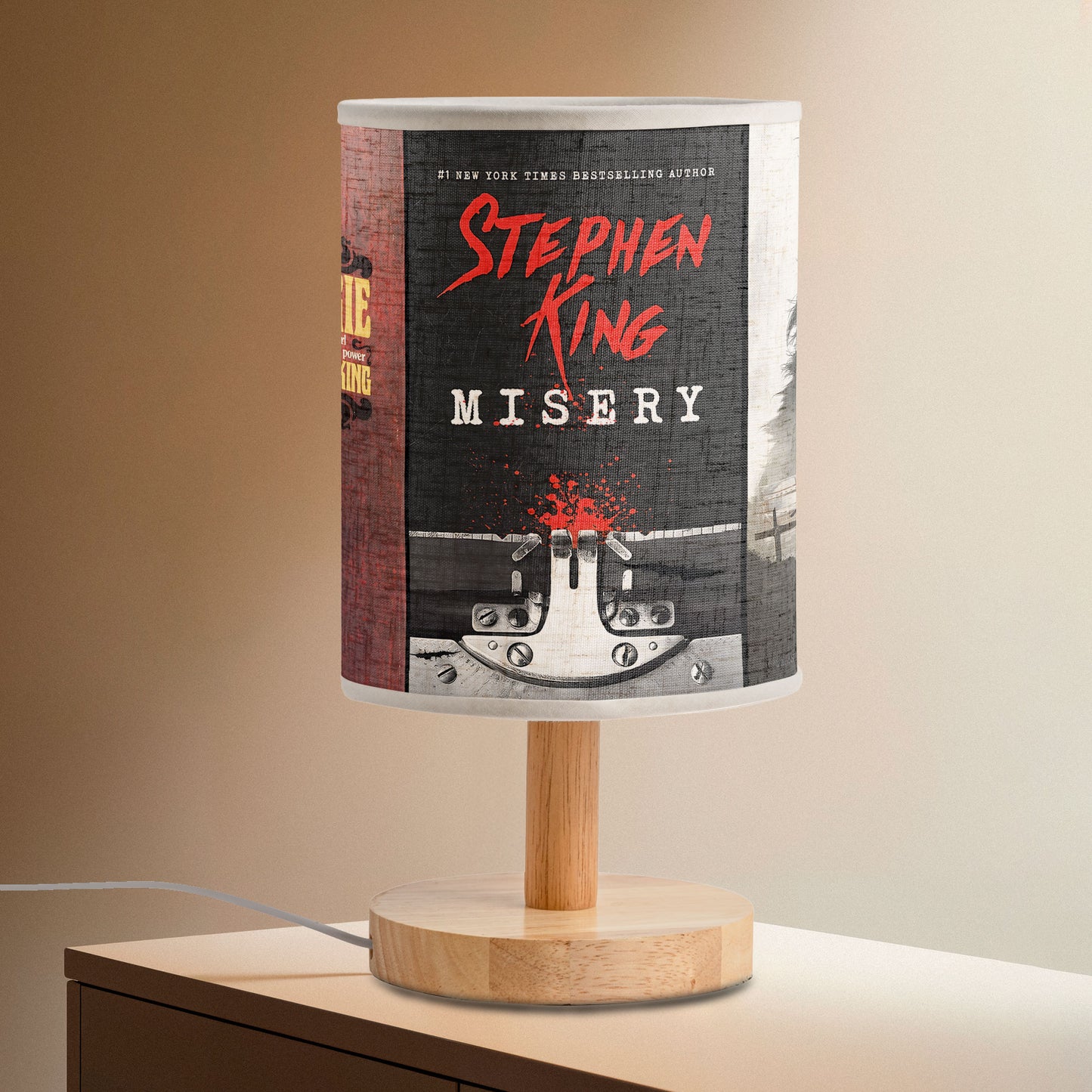 Stephen King Horror Book Cover Fabric Lamp