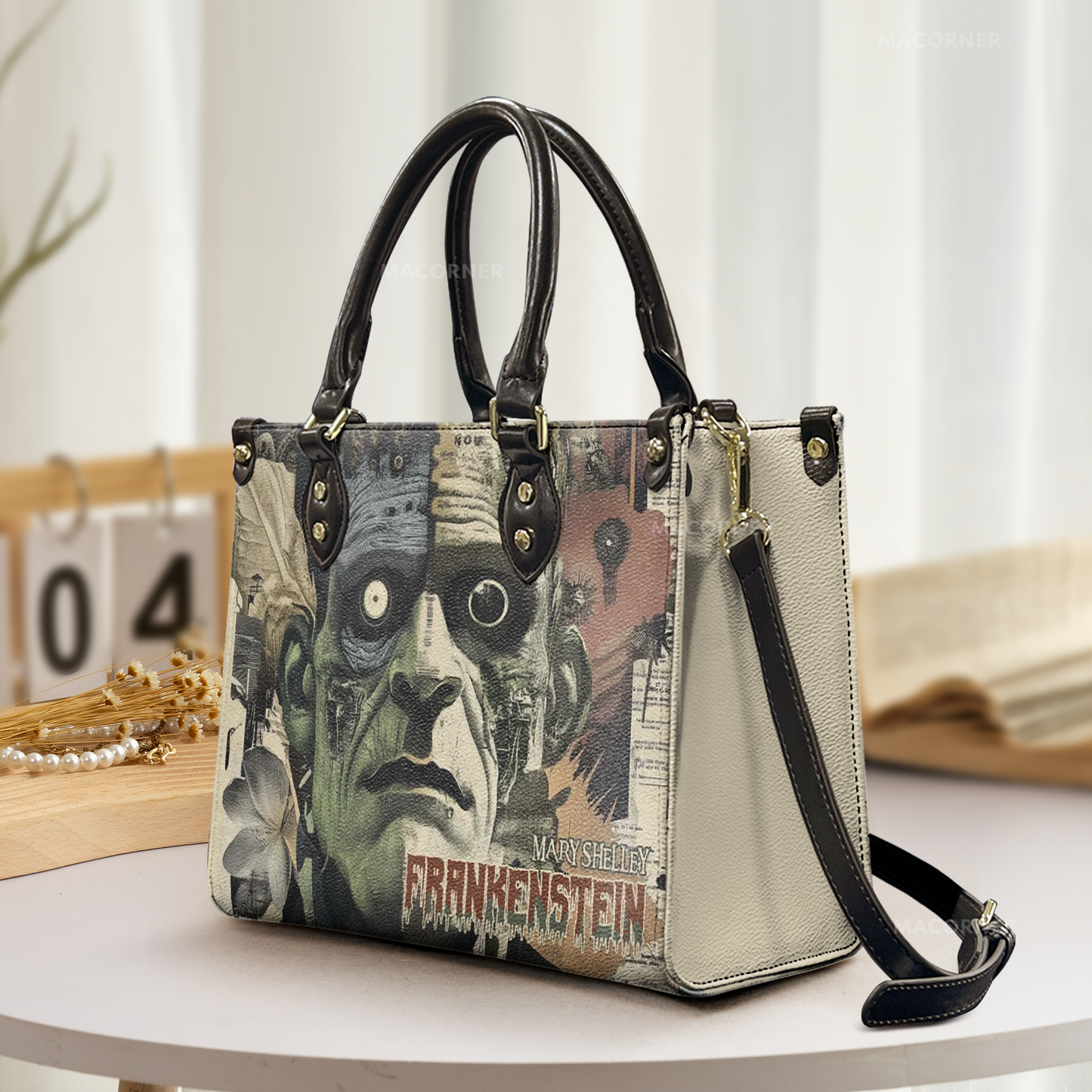 Mary Shelley’s Frankenstein Gothic Art Leather Handbag