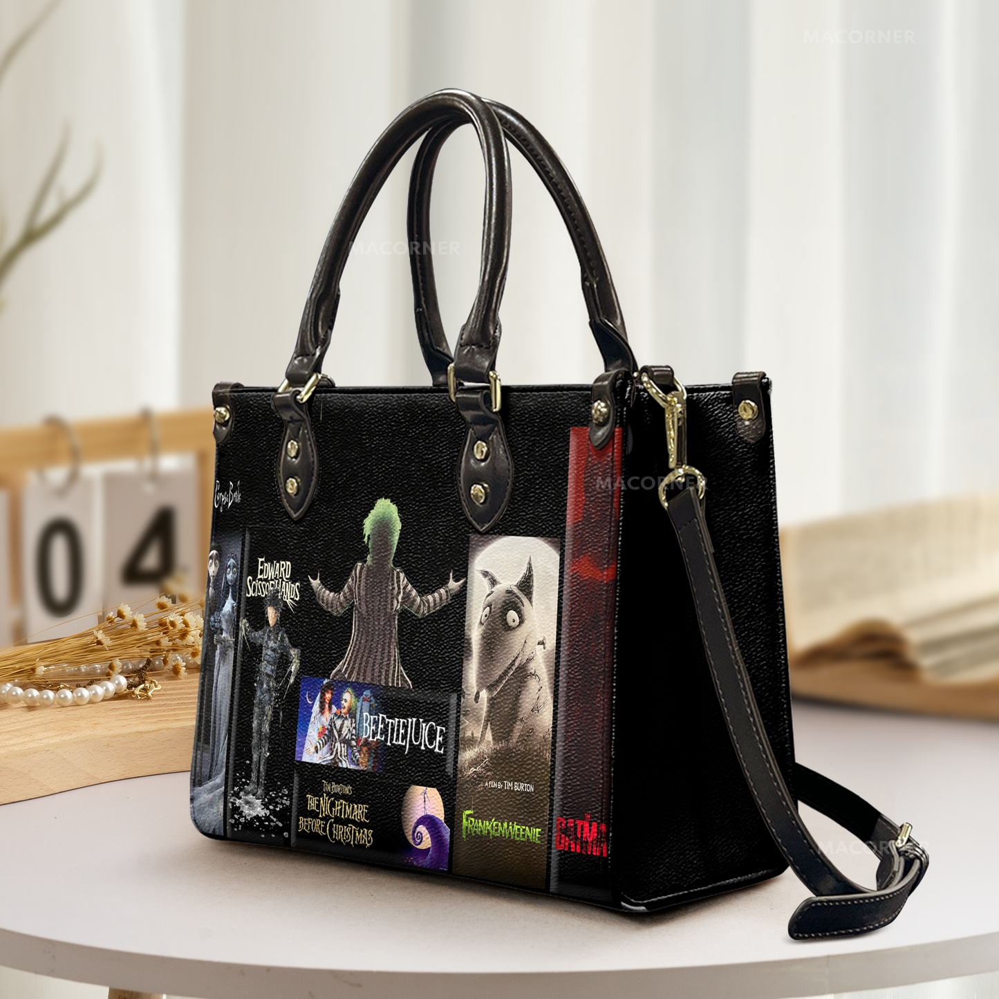 Tim Burton Movie-Inspired Leather Handbag
