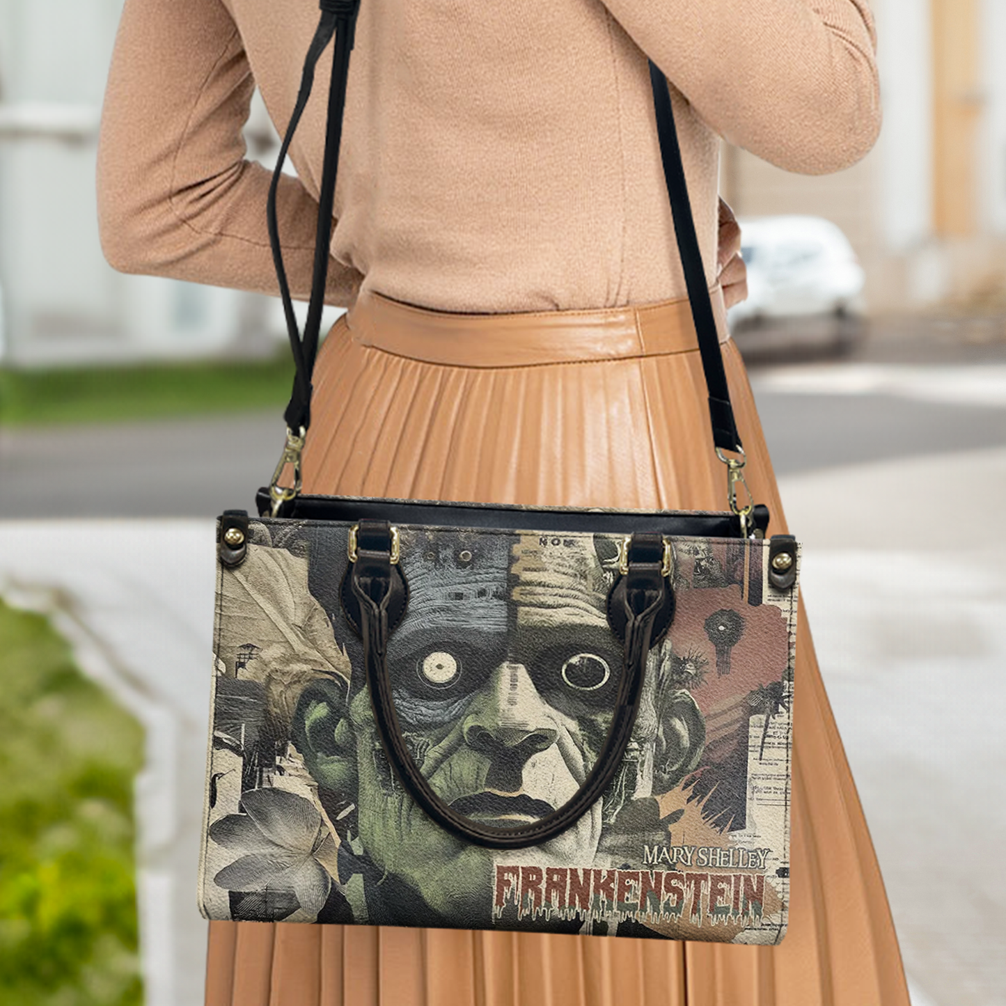 Mary Shelley’s Frankenstein Gothic Art Leather Handbag