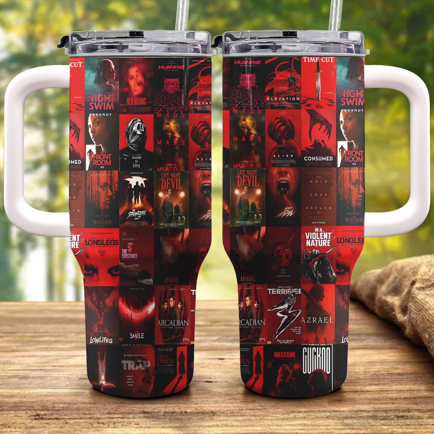 Modern Horror Movie Collage Tumbler – Chilling Thrills for Hardcore Fans tumbler 20oz 40oz