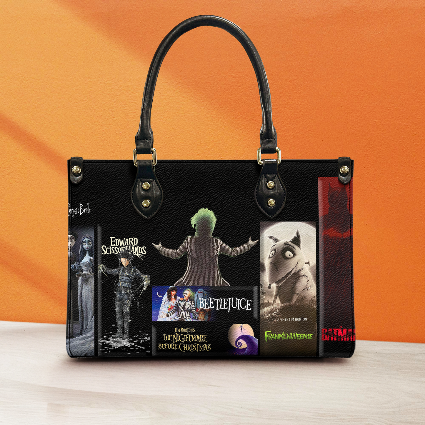 Tim Burton Movie-Inspired Leather Handbag