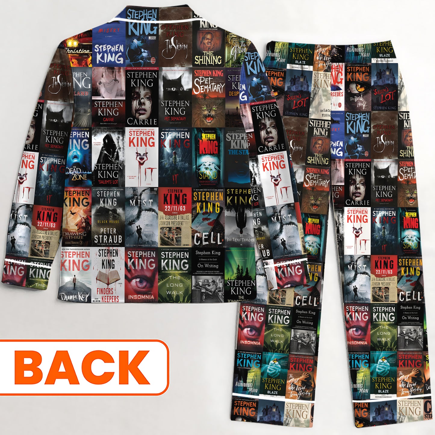 Stephen King Book Cover Pajamas – Horror Novel Print Sleepwear Set