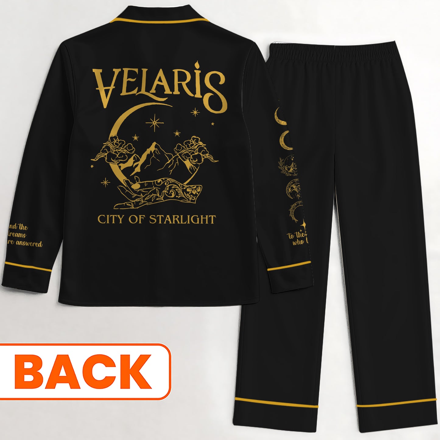 Velaris Satin Pajamas Set – City of Starlight and Dreams