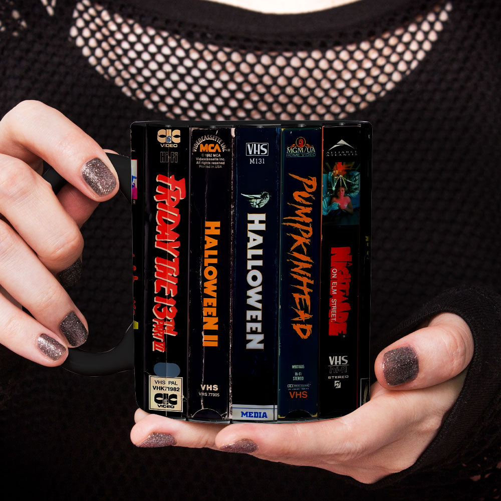 Back to the Video Store Accent Coffee Mug : 80s & 90s Halloween Horror VHS Memories