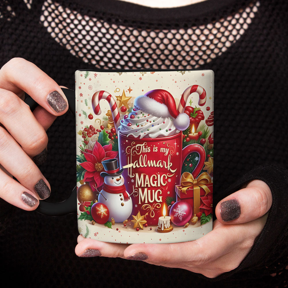 Hallmark Christmas Magic Mug – Holiday Coffee Cup with Snowman, Candy Canes & Festive Gifts