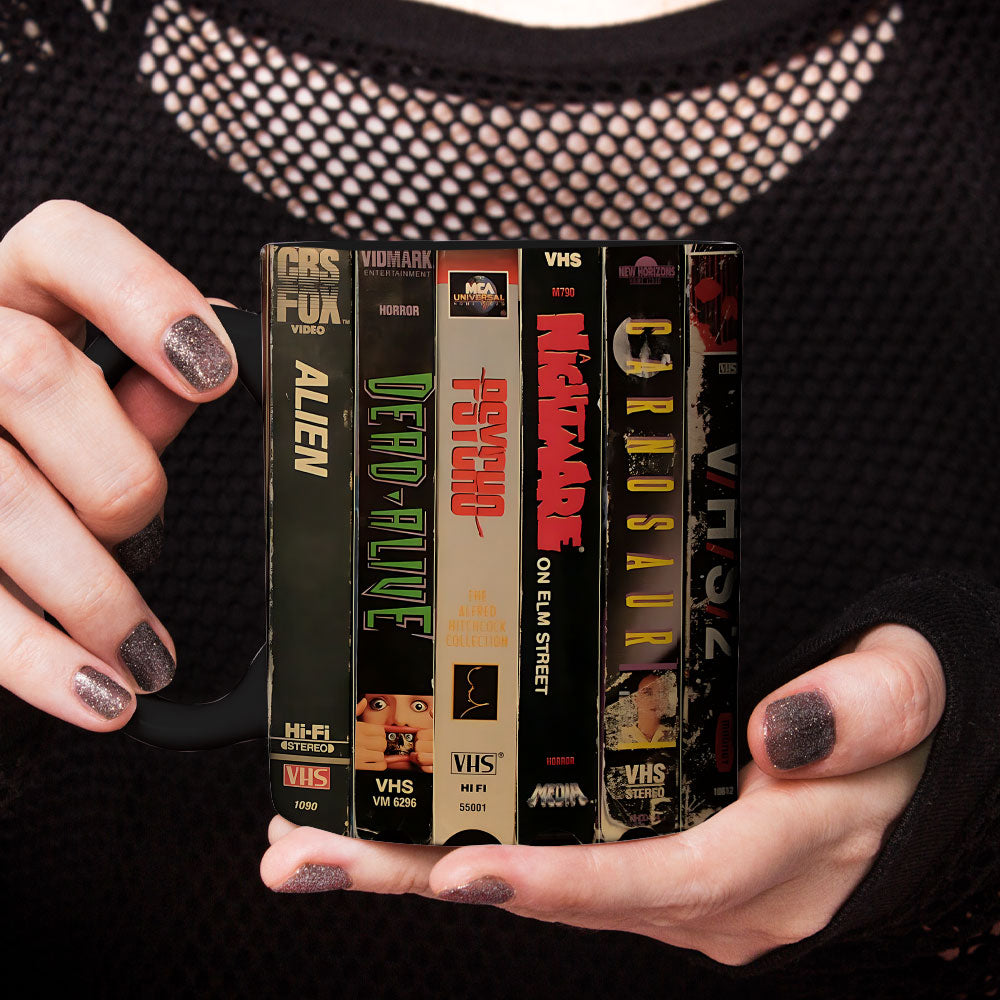 Halloween Rewind Accent Coffee Mug: The Ultimate 80s & 90s VHS Horror Time Capsule