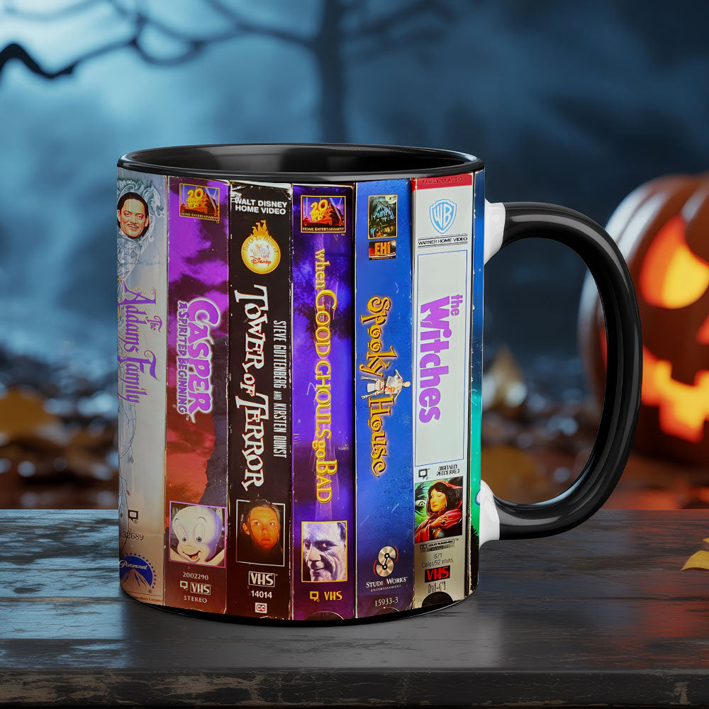 90s Kids’ Halloween VHS Magic Accent Coffee Mug : Spooky Fun for the Whole Family