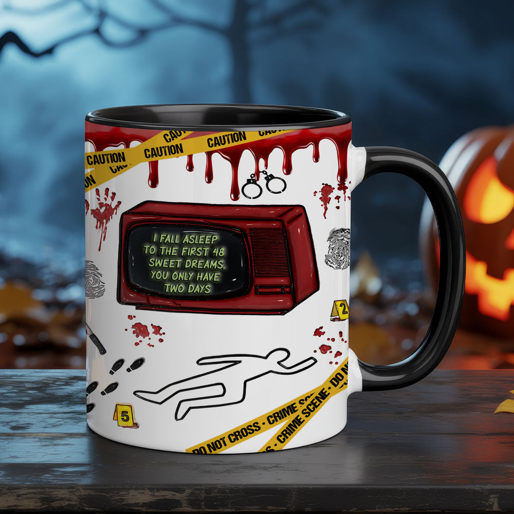 ☕ True Crime Coffee Mug – The First 48 Inspired Murder Mystery Cup