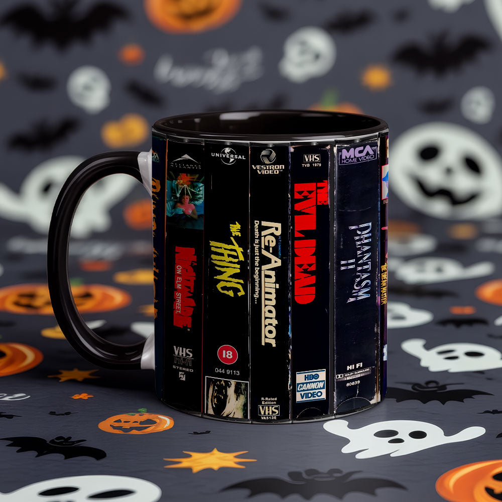 Back to the Video Store Accent Coffee Mug : 80s & 90s Halloween Horror VHS Memories