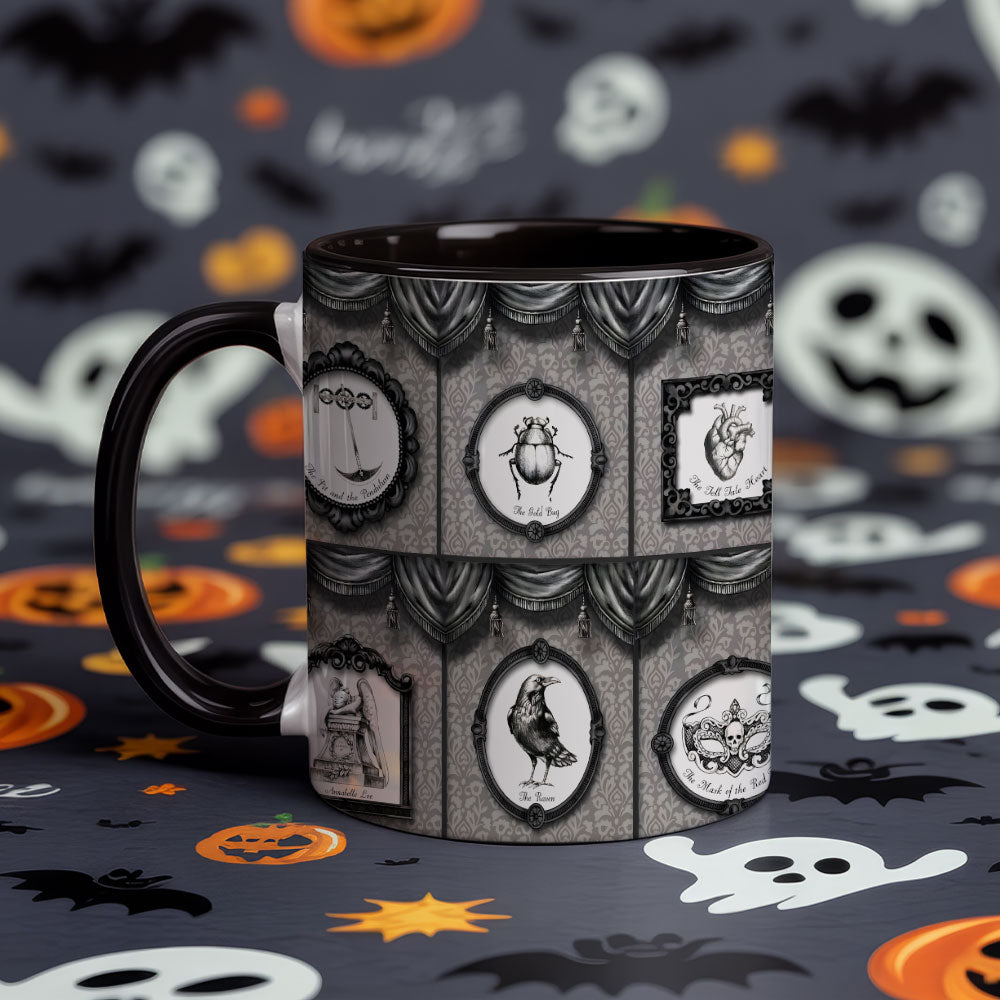 Edgar Allan Poe Gothic Accent Mug - Gothic Literature Horror Coffee Cup