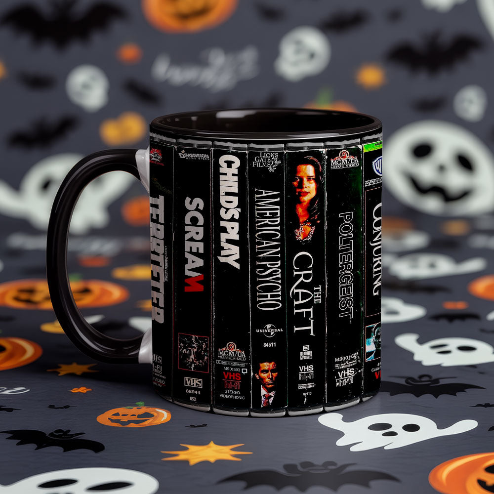 Killer VHS Classics: 80s-2000s Slashers & Psychological Horror Accent Coffee Mug