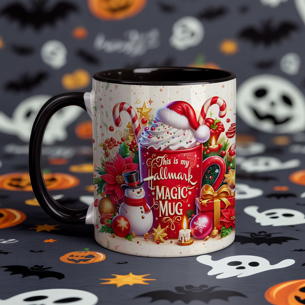 Hallmark Christmas Magic Mug – Holiday Coffee Cup with Snowman, Candy Canes & Festive Gifts