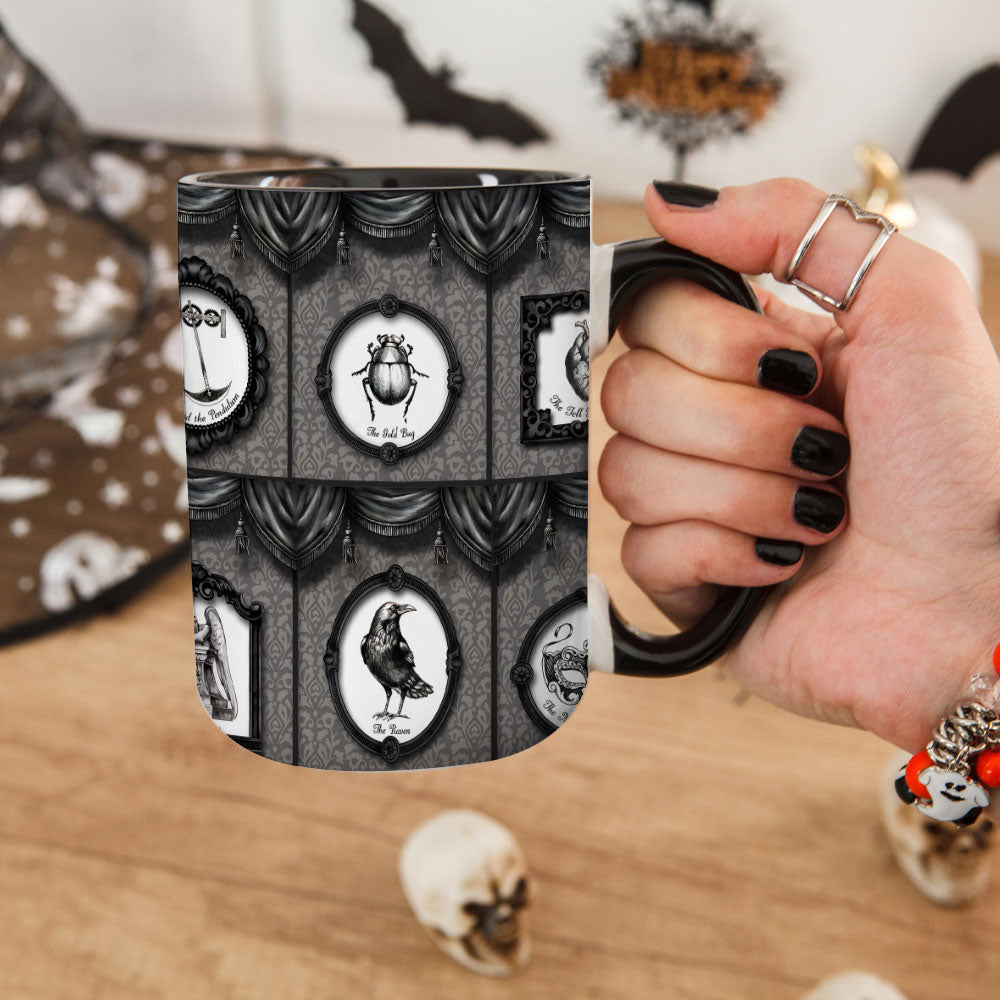 Edgar Allan Poe Gothic Accent Mug - Gothic Literature Horror Coffee Cup