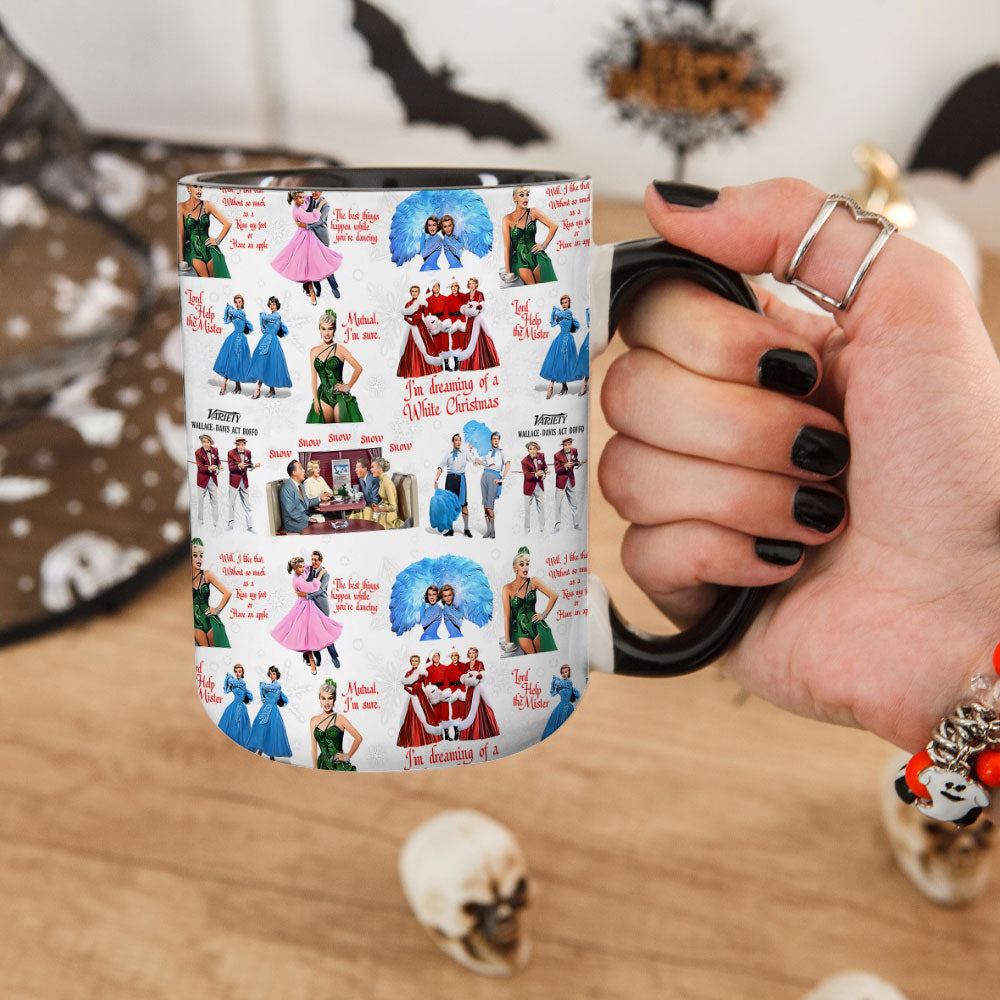 White Christmas Movie Accent Mug – Vintage Holiday Classic