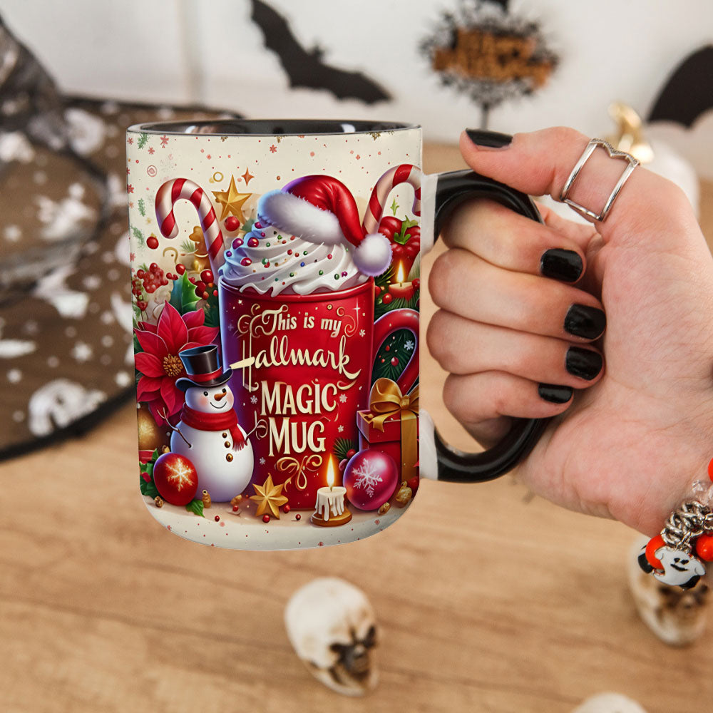 Hallmark Christmas Magic Mug – Holiday Coffee Cup with Snowman, Candy Canes & Festive Gifts