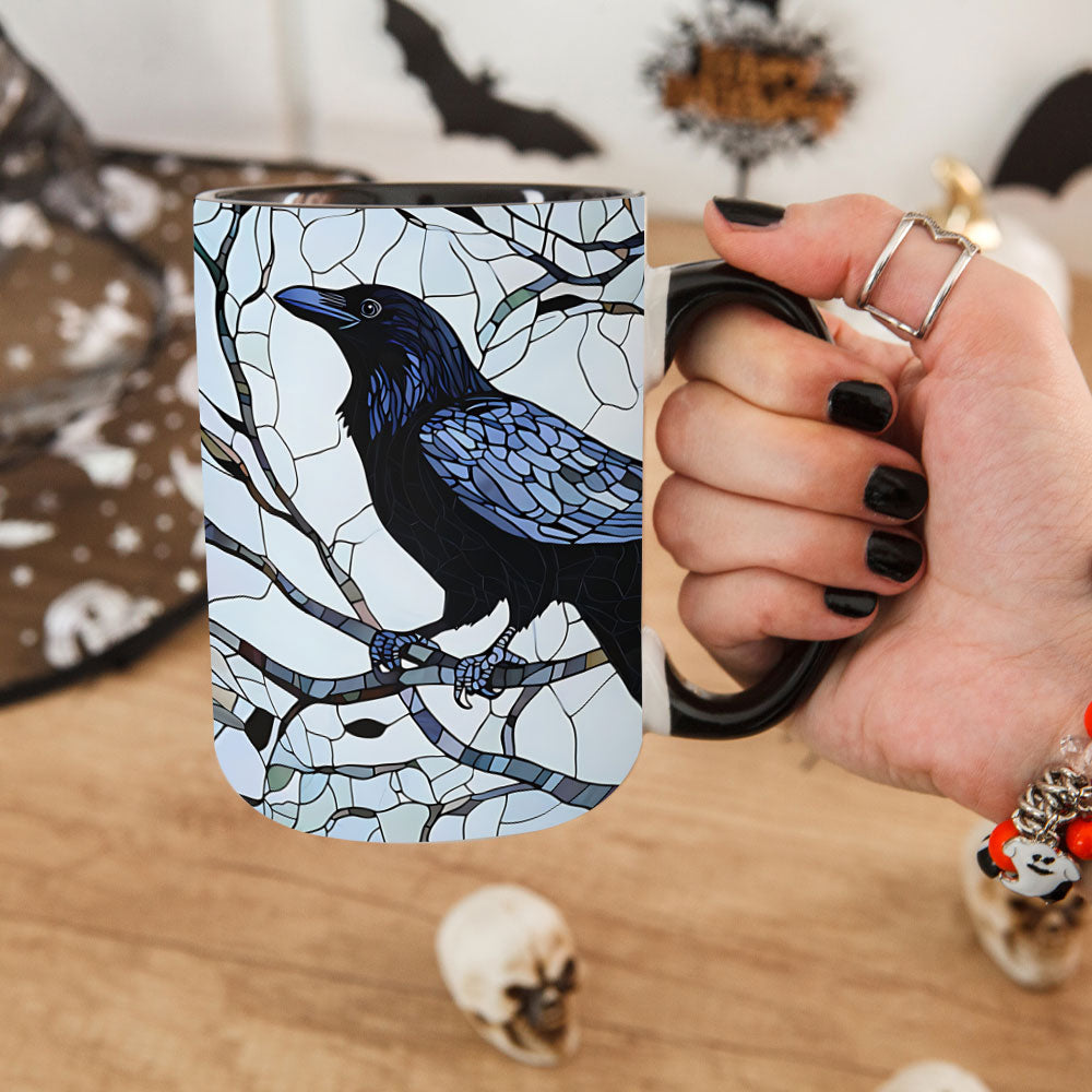Stained Glass Raven Accent Mug