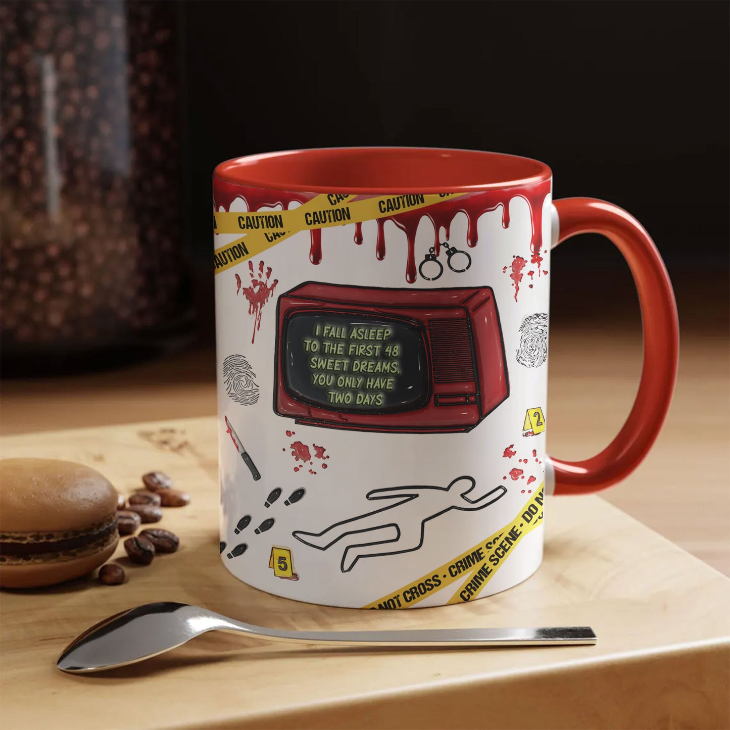 ☕ True Crime Coffee Mug – The First 48 Inspired Murder Mystery Cup