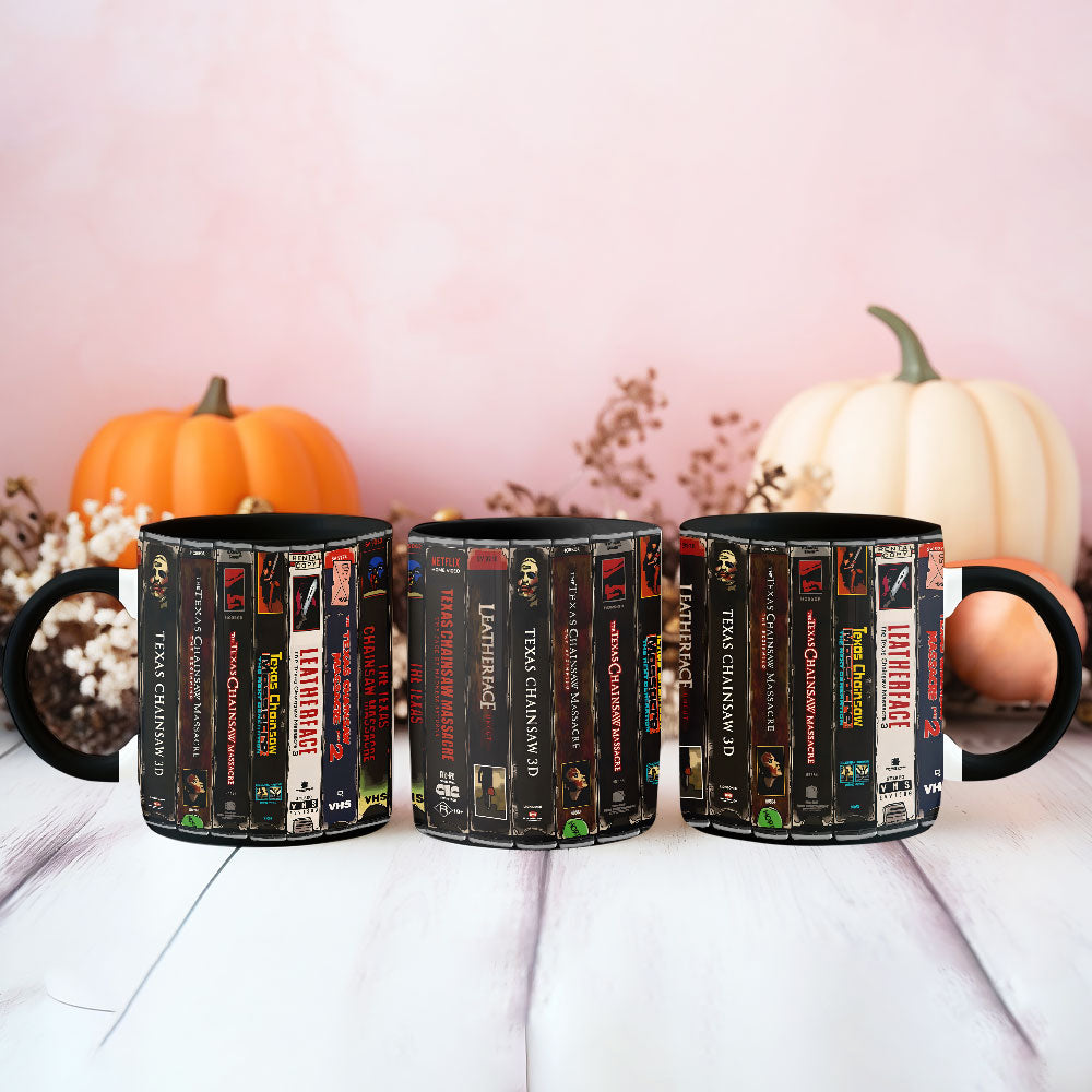 Retro Horror VHS Accent Mug – A Halloween Classic